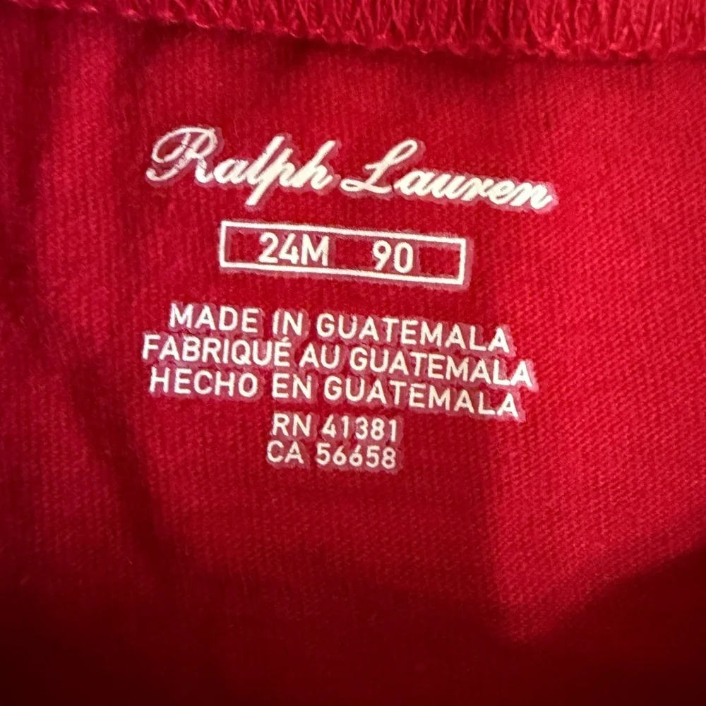 New Ralph Lauren 24 Months Boys' Red Short-Sleeve Polo Tee with Navy Pony